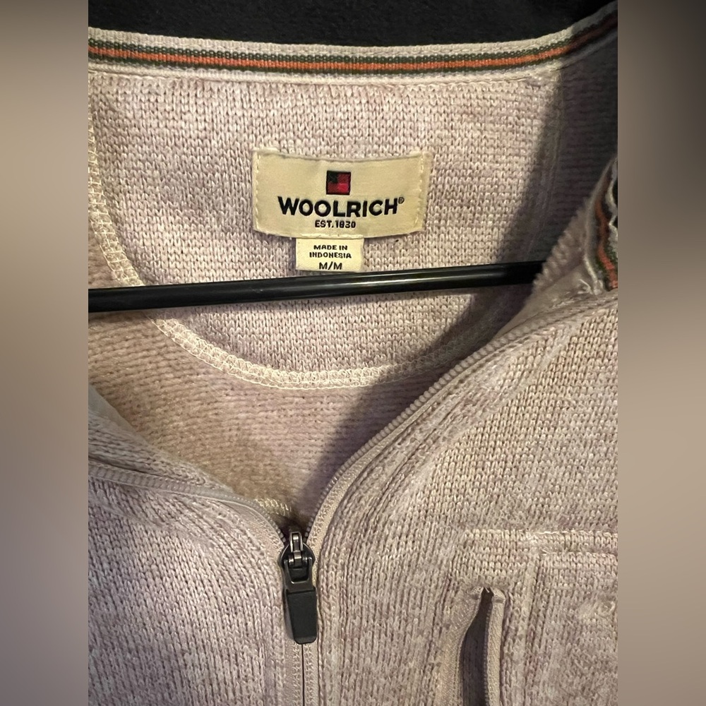 Woolrich‎ Pullover 1/4 Zip Sweater Jacket Men's Medium M Beige Tan - Picture 8 of 8